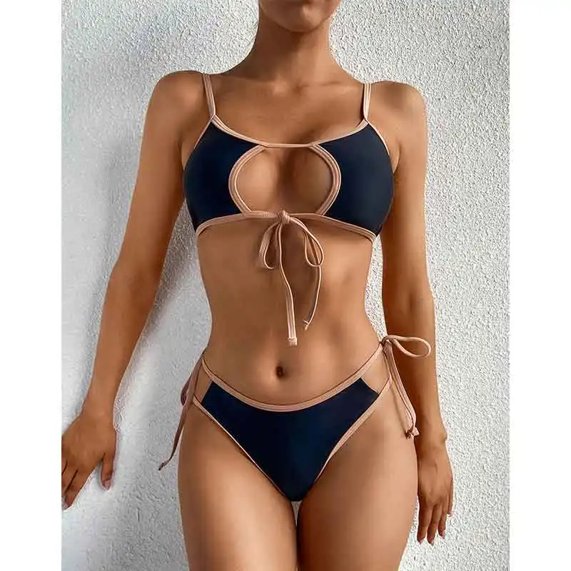 

JyoJyo Sexy keyhole bikinis 2021 muejr Extreme swimsuit women Patchwork swimwear female String bathing suit 2 piece Micro bikini