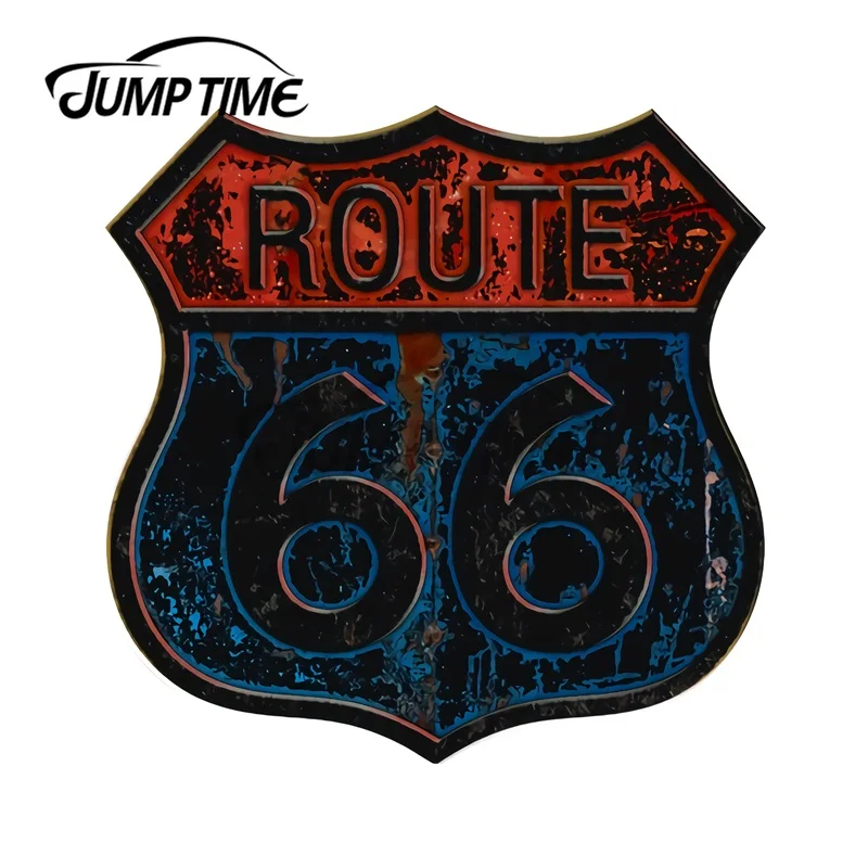 JumpTime 13 x 11.5cm For OLD ROUTE 66 SIGN Funny Car Stickers Graphics Wall Door Windows Wire Pillar Decals Waterproof Decor