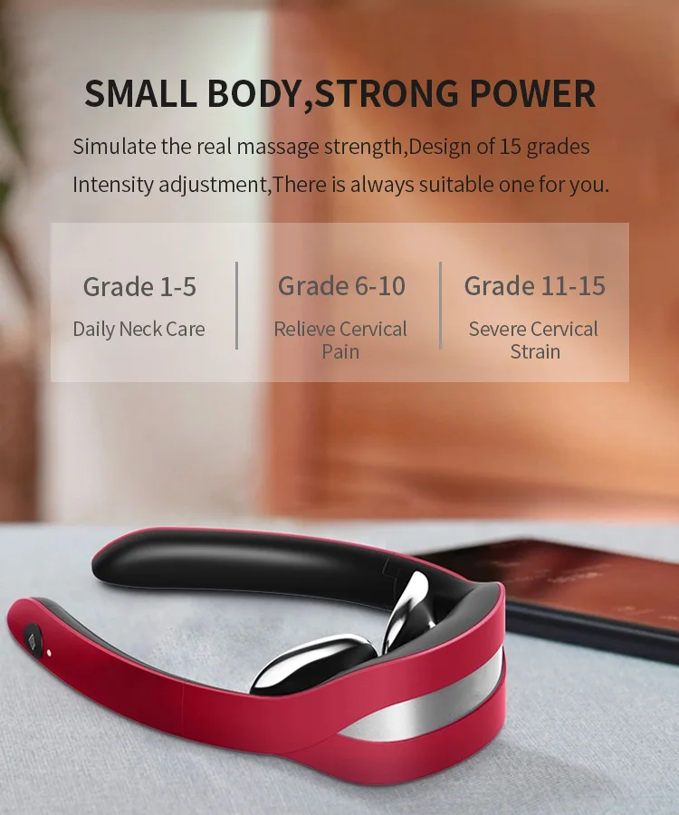 New Mini-Foldable EMS Neck Massager USB Rechargeable Heating Vibration Pain Relief Electric Smart Muscle Cervical Massager