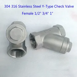 304 316 Stainless Steel Y-type One Way Check Valve 1/2
