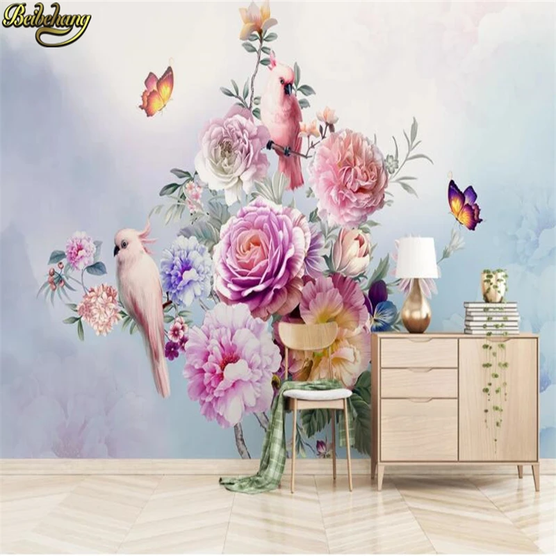 

Luxury Marble Butterfly 3D Wall Mural Beibehang Papel De Parede Floral Photo Wall Paper Ceiling Murals - Home Decor
