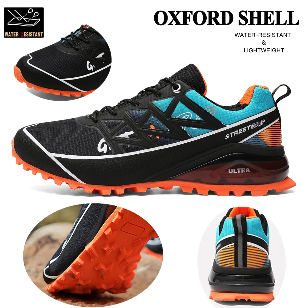 Zapatillas de trail running para hombre, resistentes al desgaste, ligeras, transpirables, deportivas, antideslizantes, resistentes al agua, senderismo, caminar, zapatillas de deporte al aire libre