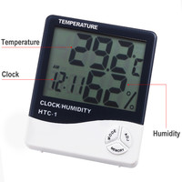 1pc LCD Digital Hygrometer Thermometer Humidity Temperature Tester Clock Alarm Sensor Probe For Tattoo Makeup Supply