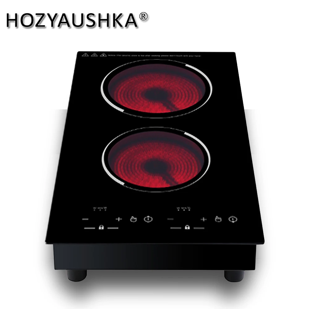 HOZYAUSHKA 1200+1800W double-head high-power electric ceramic stove touch control wide range of use