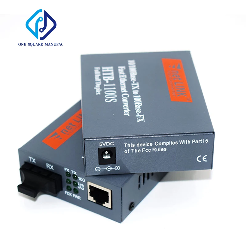 netLINK HTB-1100S A/B 25KM Single-mode Single-fiber WDM Fiber Media Converter A Size 1310nm-TX  SC 10/100Mbps B 1550nm-TX