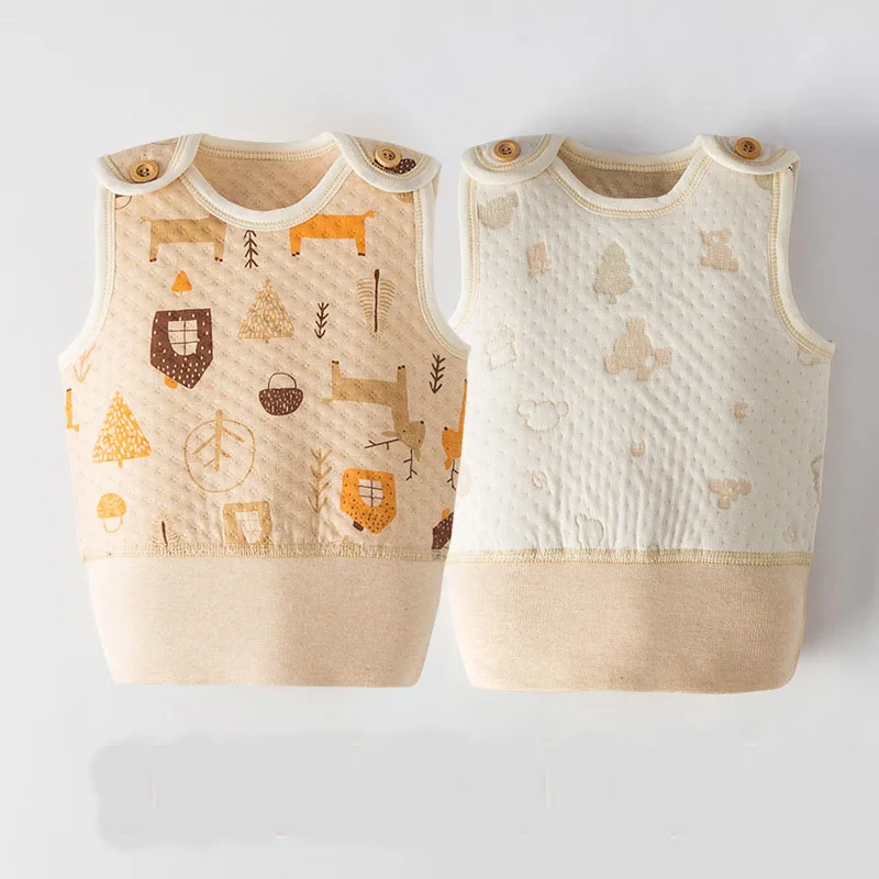 

Children clothing new organic cotton Newborn vest autumn winter girl boy waistcoat to keep warm baby quilted cotton vest cotton