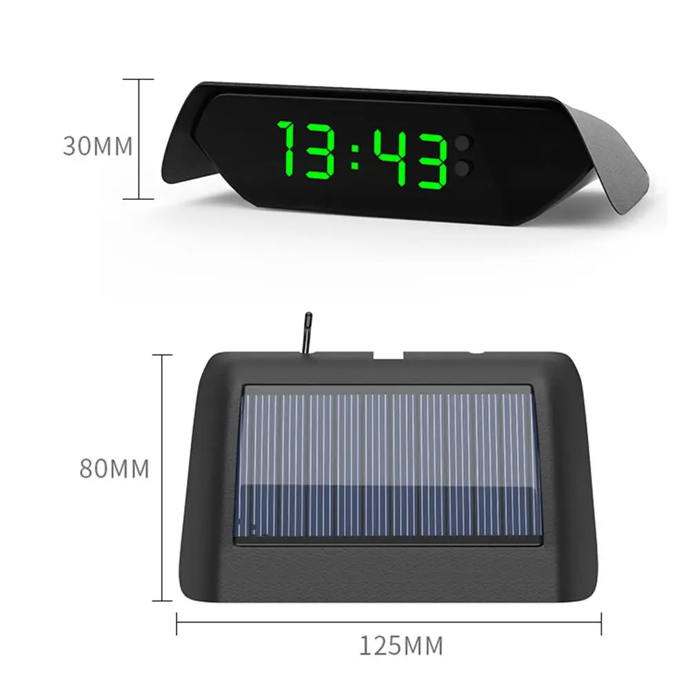 Orologio LCD digitale per Auto solare portatile e Display della temperatura orologi per cruscotto automatici retroilluminazione orologio elettronico