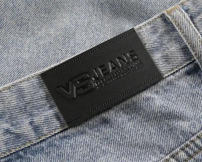 50pcs Jeans Logo label Universal Leather Patch Labels for Jeans, PU Card TAGS High Quality Leather PU label