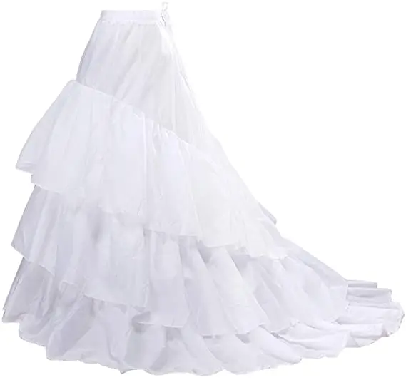 Wonderful Women Trumpet Mermaid Fishtail Petticoat Crinoline Underskirt Slips Floor Length for Wedding Dress Ball Gown