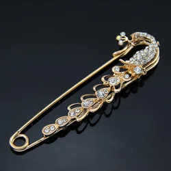 Big Size Pendant Charm Hijab Pins for Women Peacock Swan Butterfly Animal Pearl Bow Brooch for Women Jewelry Accessories Fashion