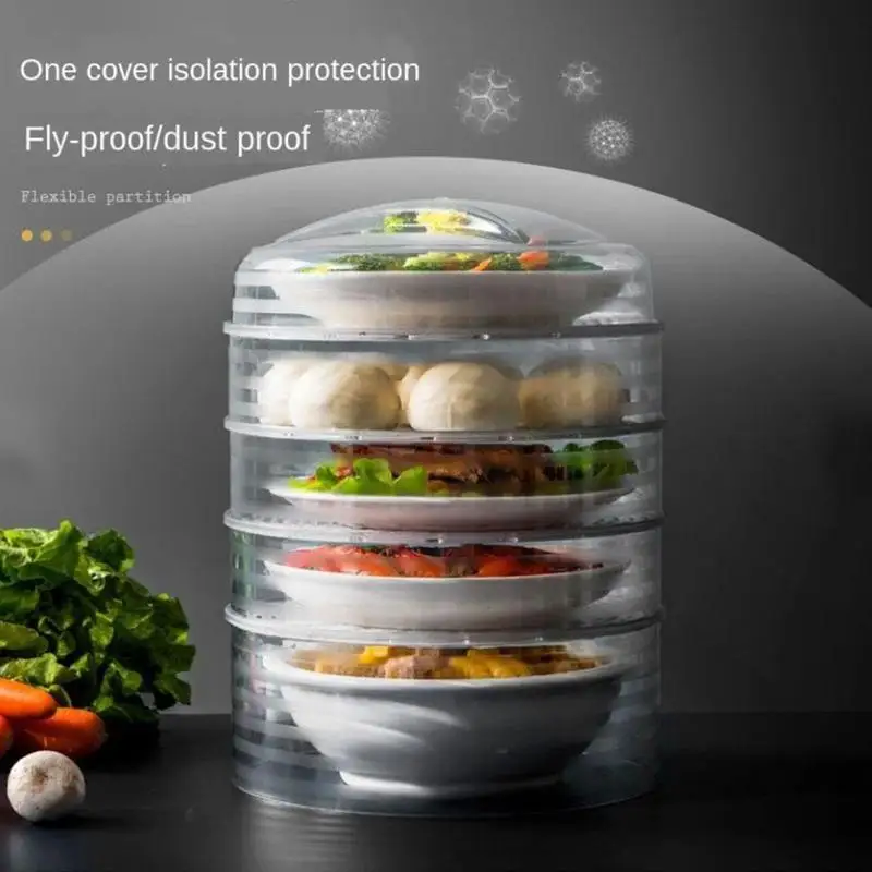 

1PC Transparent Heat Preservation Vegetable Cover Multi-Function Cover Anti-Mosquito Food Fresh Cover PS Plastic OK 1135
