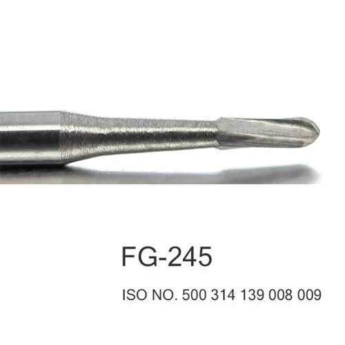 10 burs de carboneto de aço de tungstênio da fissura dental dos pces para o handpiece de alta velocidade fg 245