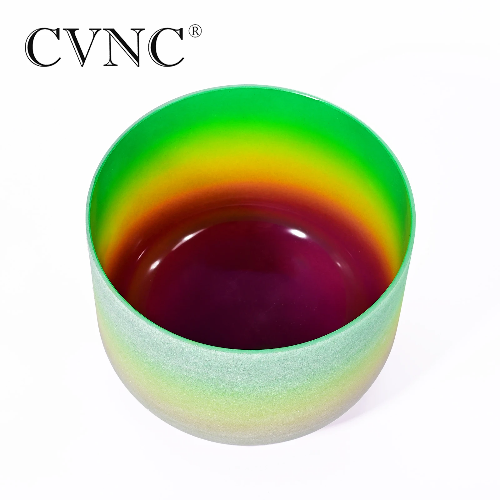 CVNC 12 Inch Chakra Rainbow Frosted Quartz Crystal Singing Bowl for Sound Healing meditation C/D/E/F/G/A/B Note with Free mallet