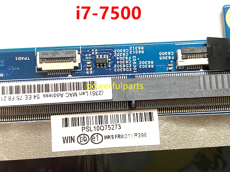 16820-1 448.0AB07.0011 اللوحة الأم للوحة الأم Thinkpad T570 مع وحدة المعالجة المركزية i7-7500 FRU: 01YR396 تعمل بشكل جيد