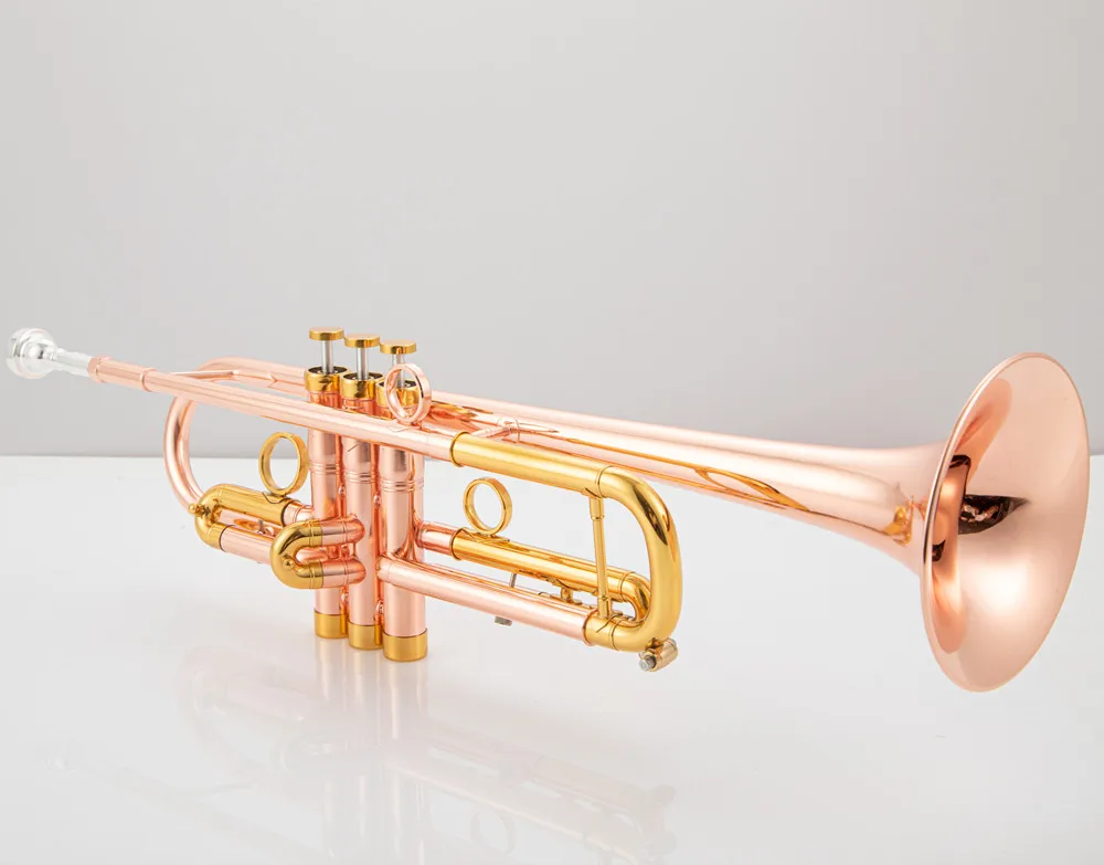 New  Rose gold Trumpet Retro copper B Flat Trumpete with Mouthpiece and Case Accessories Good Quality