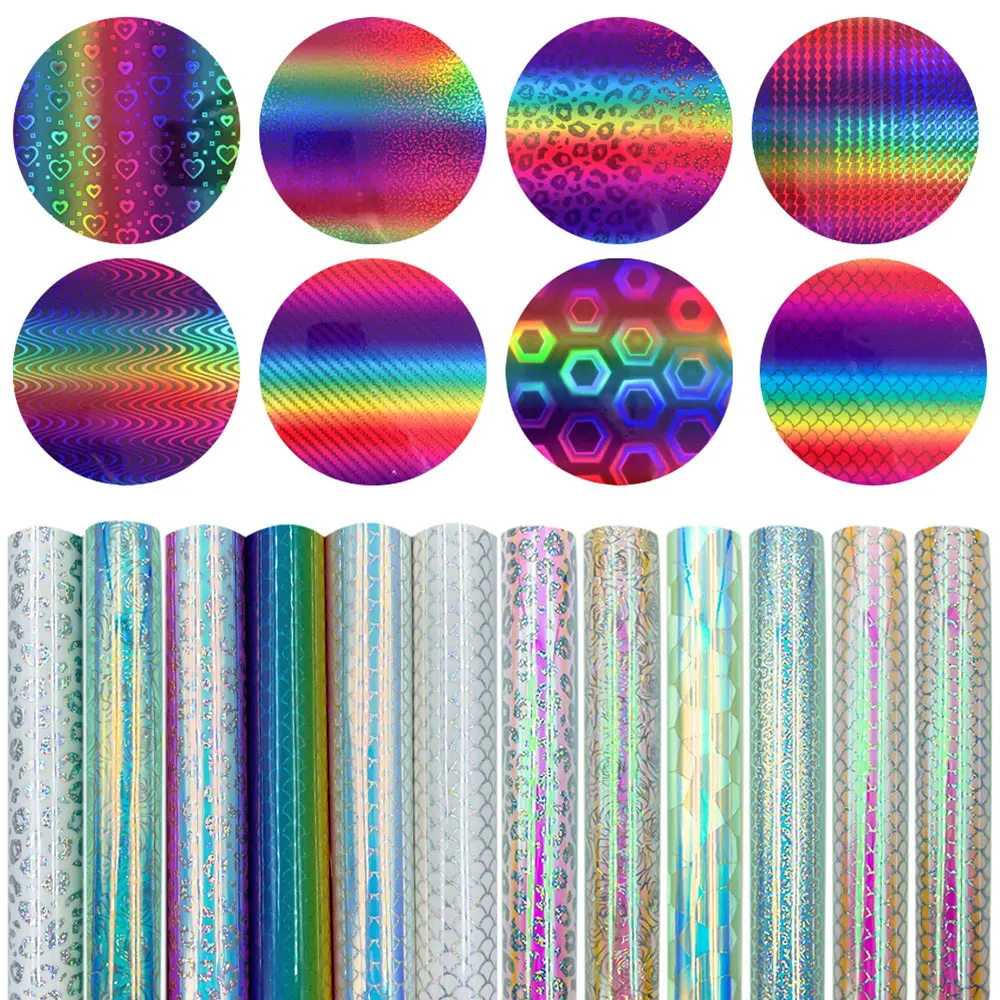 30x100cm Holographic Rainbow Adhesive Vinyl Indoor and Outdoor Festival Decoration DIY Work with Cameo Craft Cutter