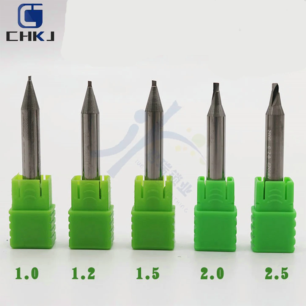 CHKJ Single-edge anti-folding flat fixed tungsten steel milling cutter 0.9 1.0 1.2 1.5MM specification locksmith tool