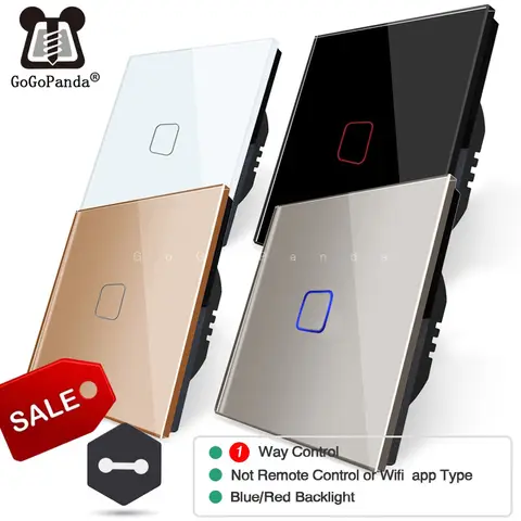 EU Wall Touch Switch 1 2 3 Gang GoGoPanda