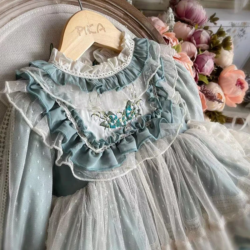 Spanish Children Girls Dress Winter Dress for Girls Fashion Festival Sweet Dress Party Dresses for Girls Christmas Lolita Dress