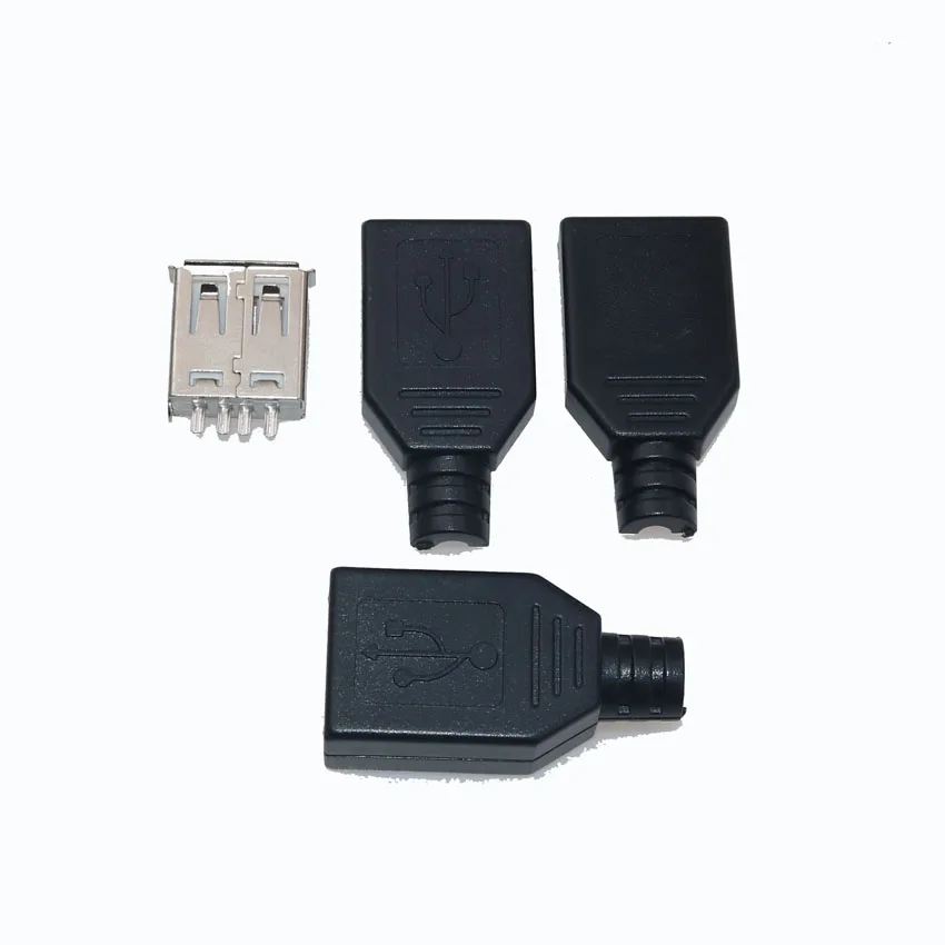 1 Set 3 in 1 2.0 USB Female plug sets, USB Female Jack sets DIY USB sockect Connector