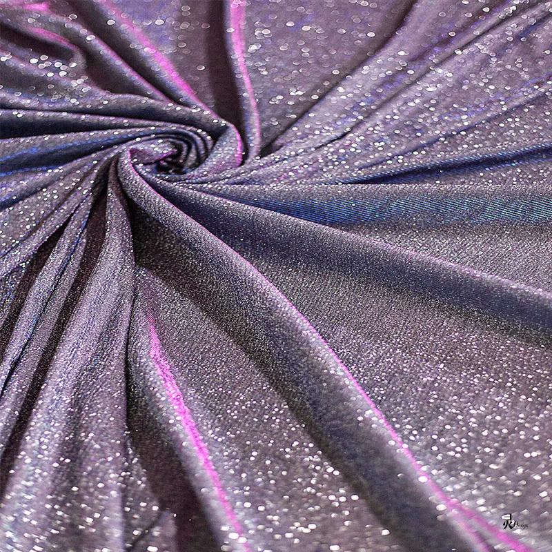 Dream Reflective Laser Cloth Starry Sky Magic Color Bright Elastic Fabric Creative Wedding Dress Fabric