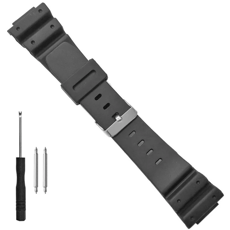 16mm PU Resin Ruber Watch Band Replacement Strap for Casio DW5600 DW5900 DW6900