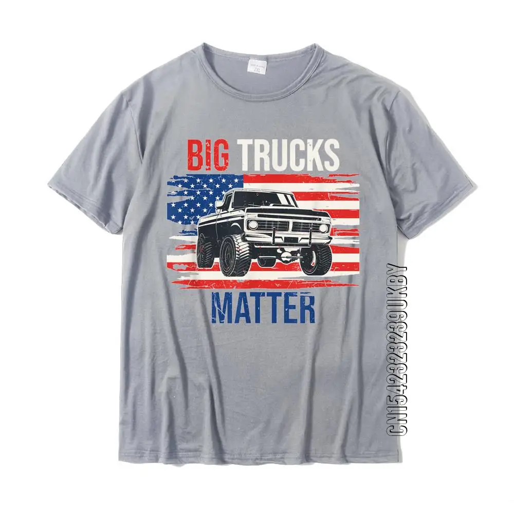 Funny Big Trucks Matter Love Lifted Truck American Flag Gift T-Shirt Casual Tops Shirt Cotton Men T Shirts Casual Rife