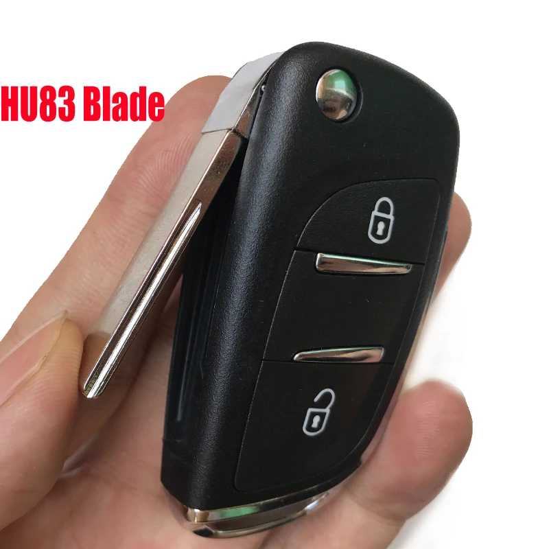 2 Knop Afstandsbediening Sleutel Shell Cover Voor Peugeot 308 307 407 206 CE0536 Auto Flip Folding Key Fob Lege Case HU83/VA2 Blade