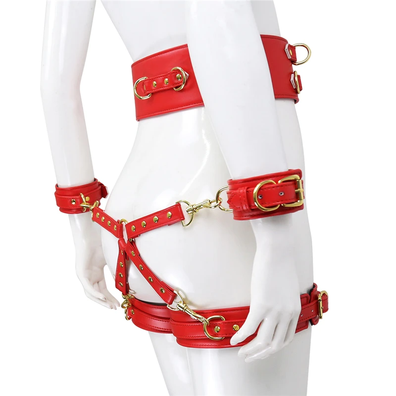 Leather BDSM Harness Woman Accessories Fetish Lingerie Body Bondage Gear Waist Thigh Restraints Cuffs Garter Sword Belt Sex Toys