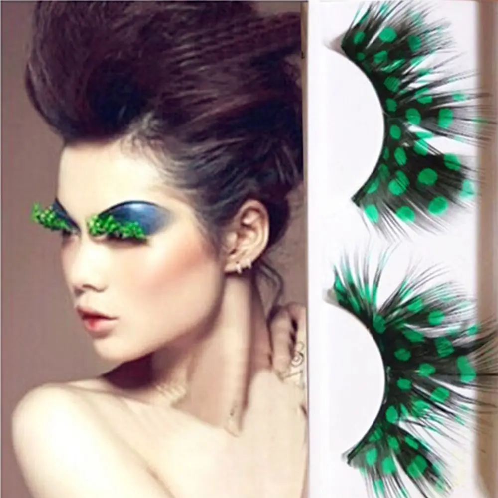 Women Beauty Eyelash Creativity Drama stage makeup Spot Feather Fake eyelashes Bushy