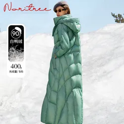 Manteau coupe-vent en duvet de canard pour femmes, 130cm, Super Long, épais, brillant, plus chaud, pelucheux, hiver, wy475