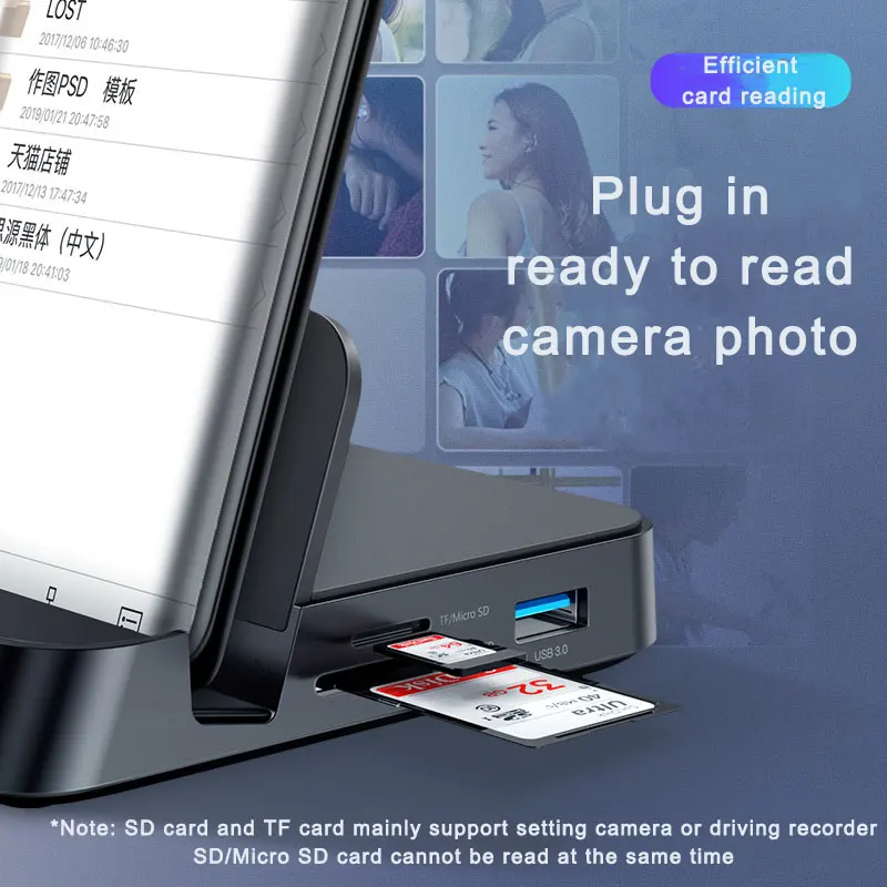 

Type-C Smart HUB Docking Station, Projection Converter, Compatible with USB C to HDMI, Docking Station + Stand + Charger 3-In-1