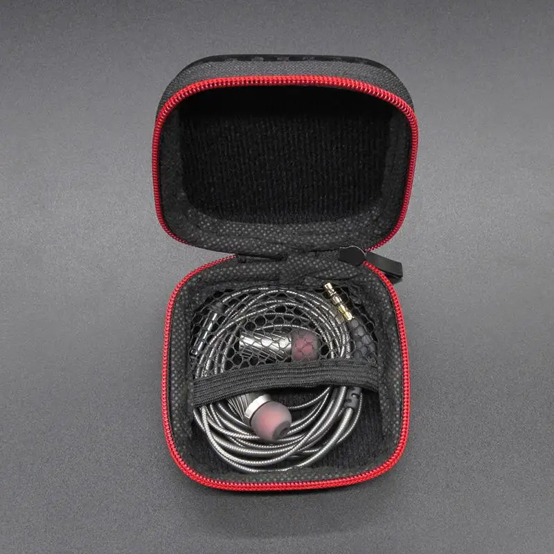 Mini Zipper Square EVA Case Hard Headset Earphone Case Earphones Headset Storage Box USB Cable SD TF Cards Bag