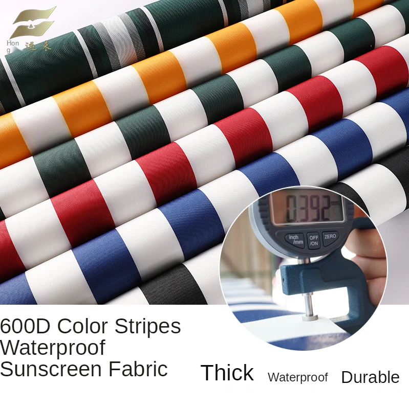 Thickened Waterproof Fabric By The Meter for Tent Striped 600d Oxford Awning Ripstop Cloth Polyester Textile Outdoor Sewing  Diy