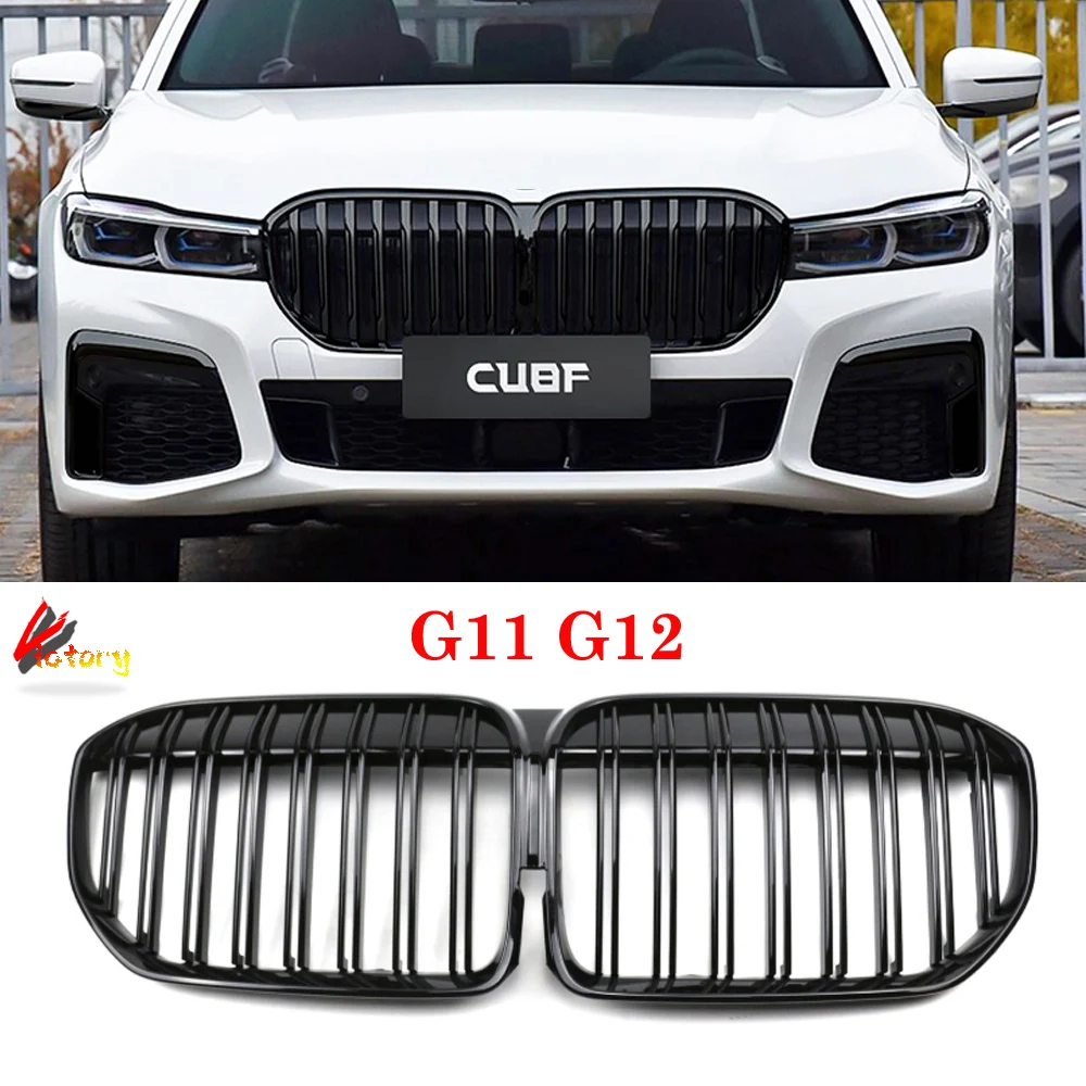 

Double Line Kidney Front Bumper Grille For BMW New 7 Series G11 G12 2020-UP ABS Gloss Black Line Racing Grills