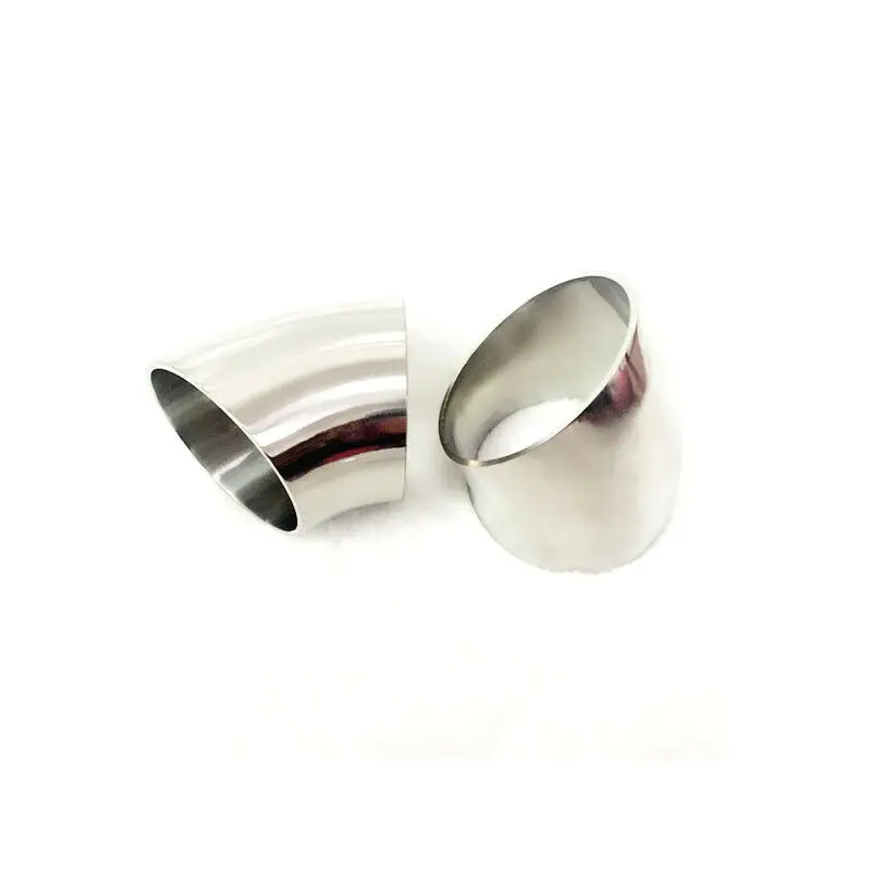 3-6" OD 304 Stainless Steel Sanitary Weld 45 Degree Elbow Pipe Fitting Home Brew