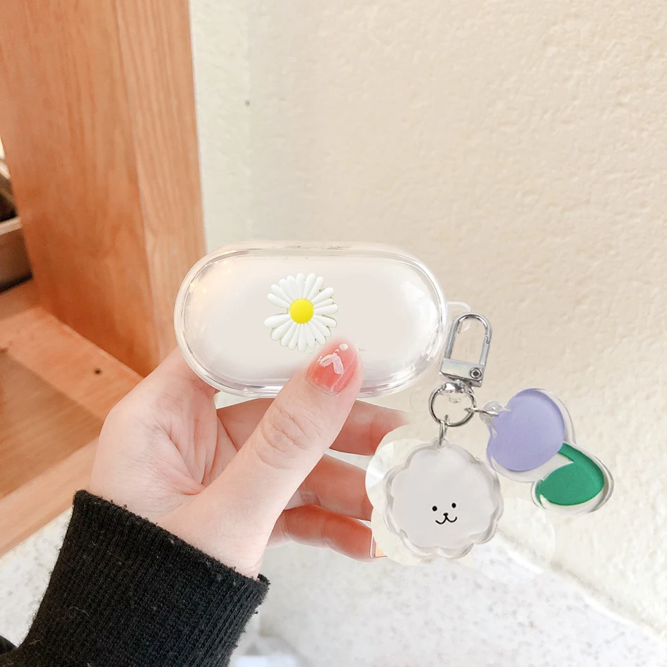 لسامسونج غالاكسي براعم سماعات لاسلكية قضية الكرتون غطاء شفاف ل غالاكسي براعم زائد + قضية مكافحة سقوط حماية