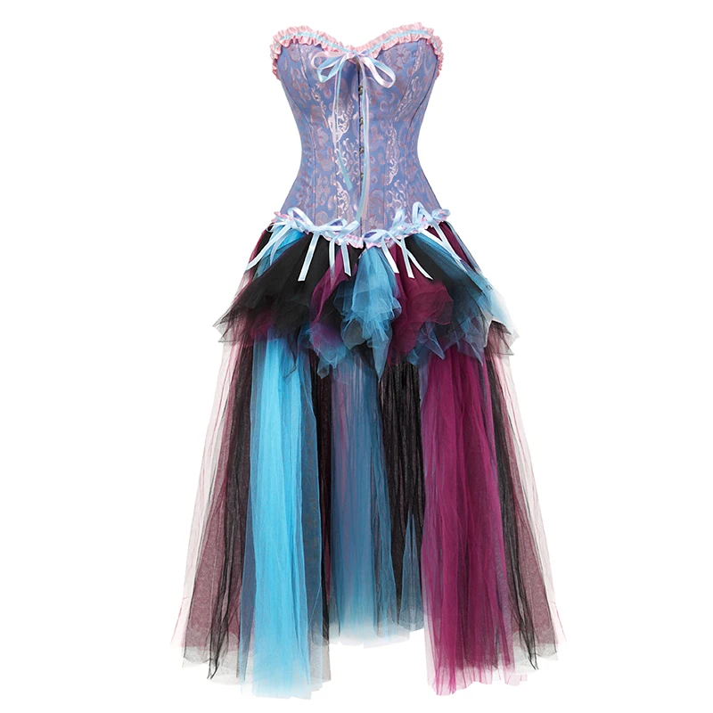 Women\'s Sexy long skirt with multicolors showgirl carnival party halloween costume clothing lace full skirt plus size S-6XL