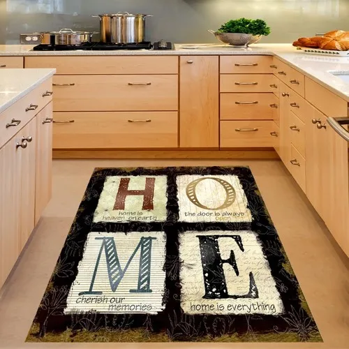 Home Digital Print Washable Non-Slip Outsole Stain-resistant Kitchen Rug