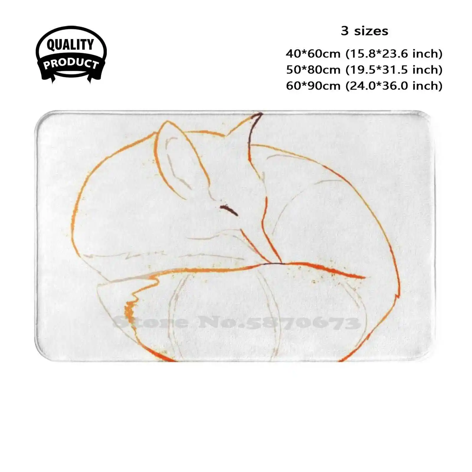 Fox Sleepy Painting Soft Cushion Home Carpet Door Mat Car Rug Fox Vixen Anne Cute Nature Forest Autumn Red Kawaii Orange Wild