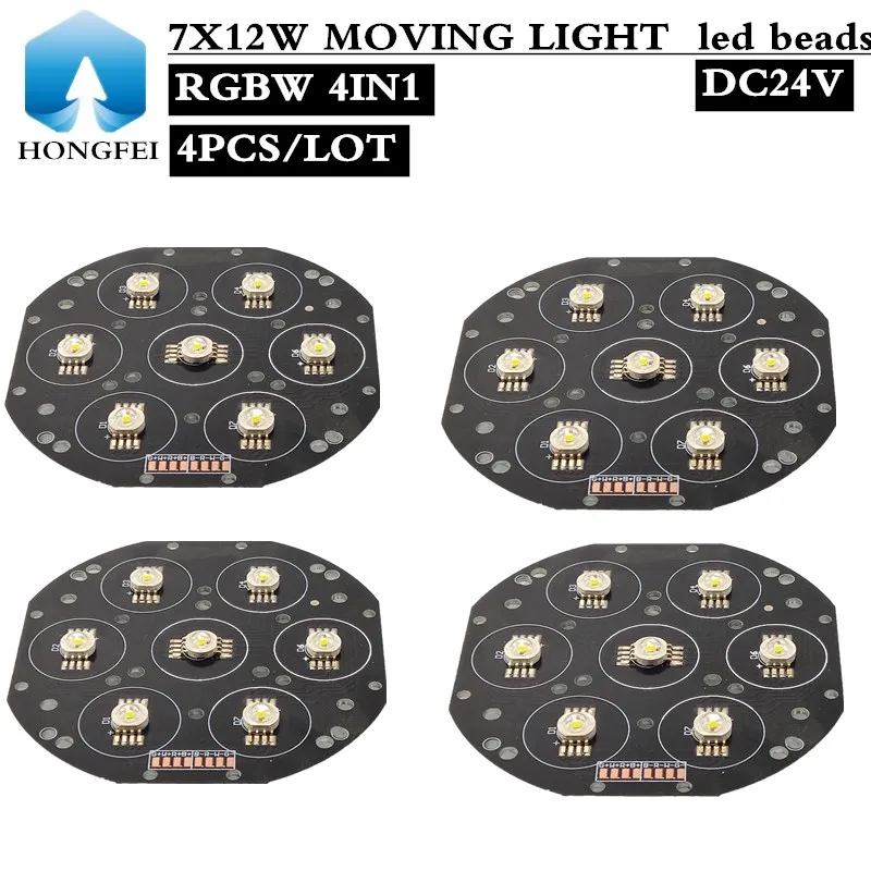 moving head light led contas rgbw 4in1 conduziu a placa do granulo pecas 7x12w 01