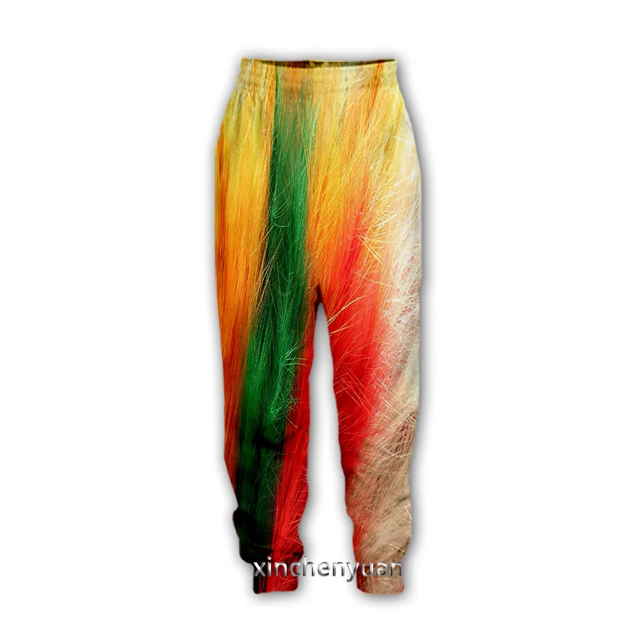 xinchenyuan Colored Feathers 3D Print Casual Pants Sweatpants Straight Pants Sweatpants Jogging Pants Trousers K33