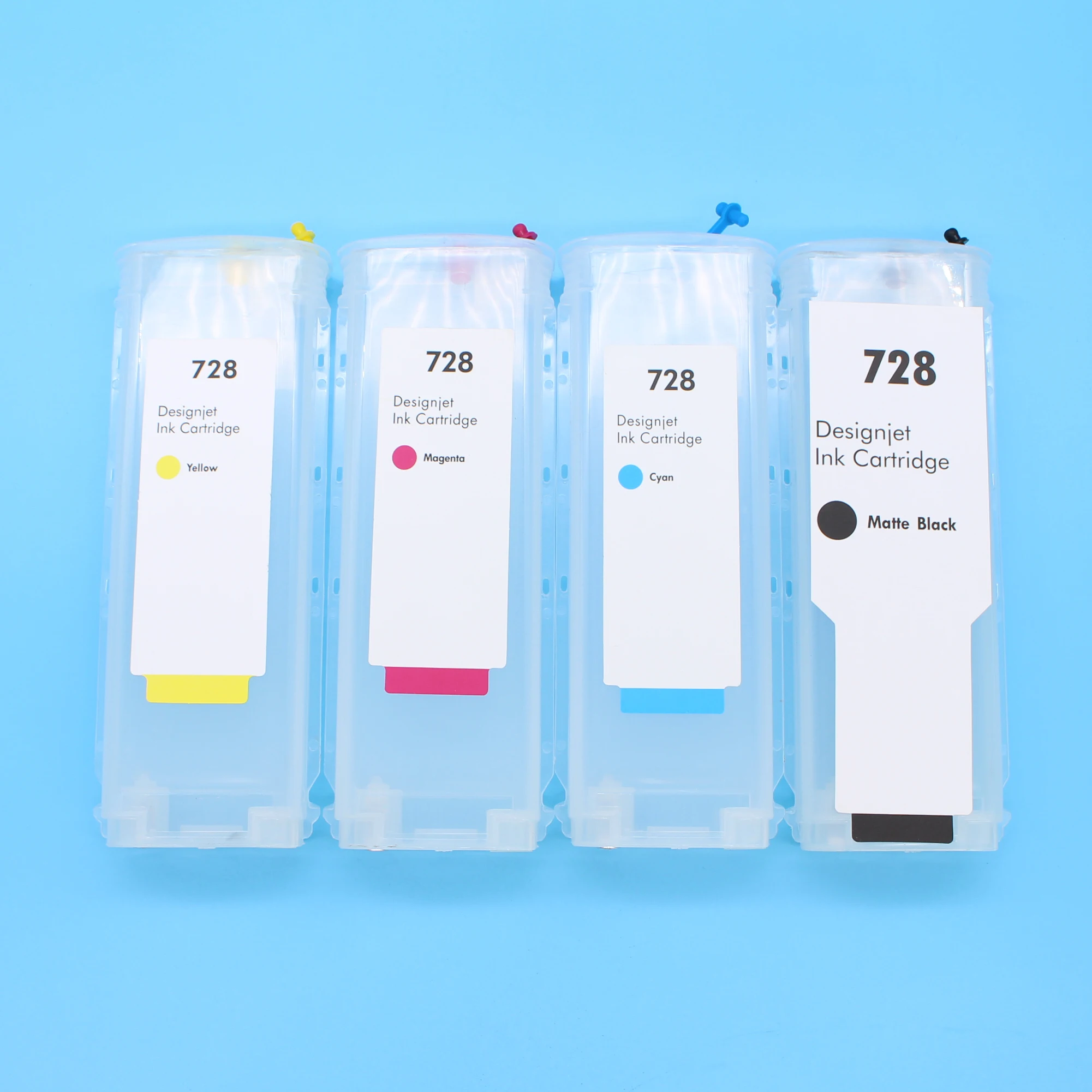 300ML 4 Colors T730 Ink Cartridges For HP 728 Refillable Ink Cartridge With Chip For HP Designjet T730 T830 Plotter