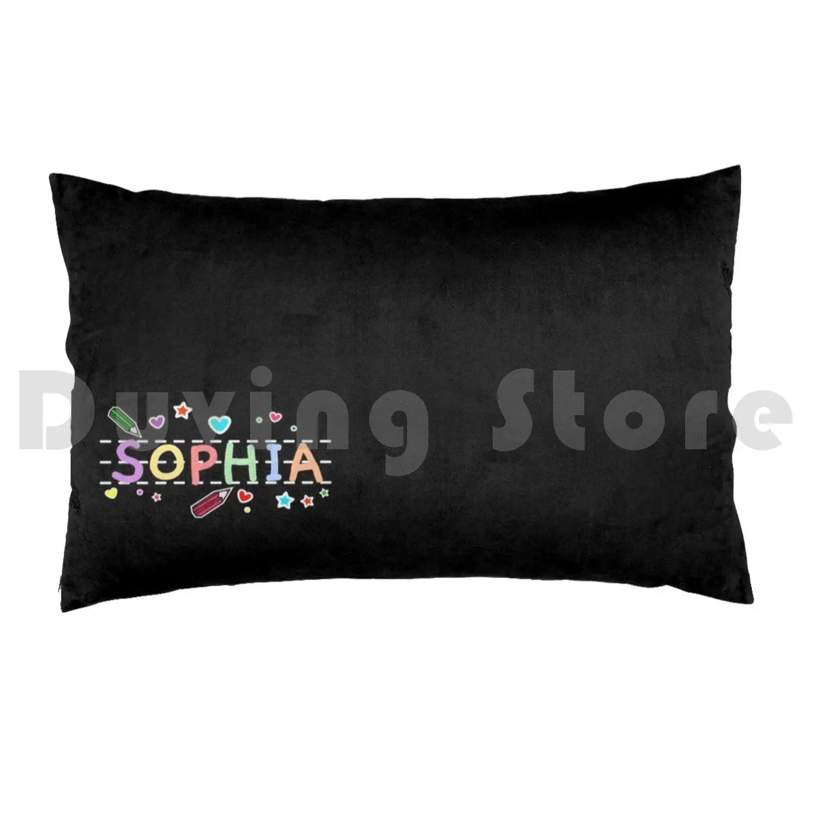 Sophia First Name Pillow case 360 Sophia First Name Back To School Style Kindergarten Cute