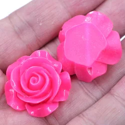 10Pcs Pink Rose Flower Floral Dome Seals Embelishment Resin Cabochons Cameos for DIY Bag Ornament Crafts Scrapbook Gift 16mm