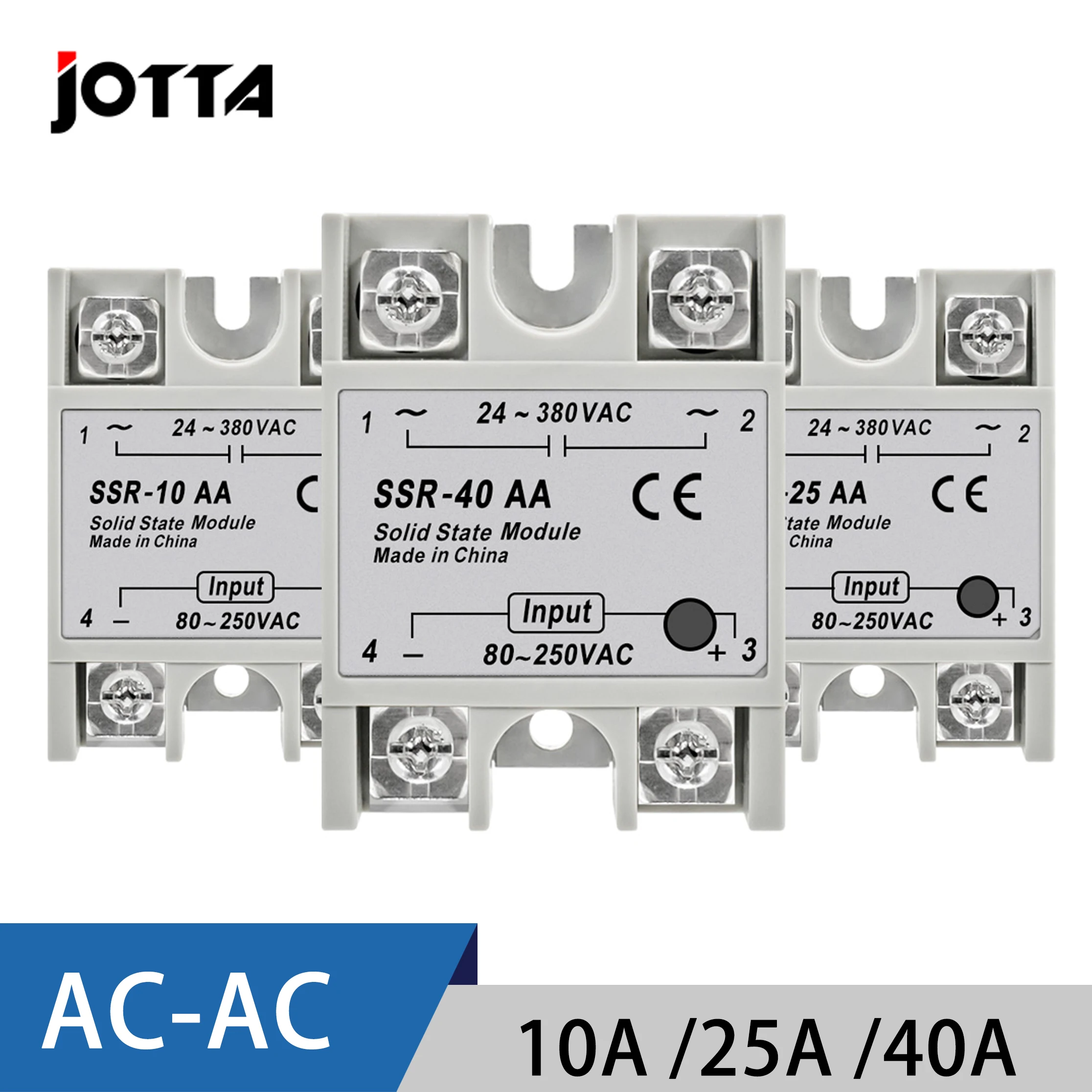 SSR-10AA SSR-25AA SSR-40AA AC-AC 10A 25A 40A Solid State Relay Module Input 80-250VAC Output 24-380VAC High Quality