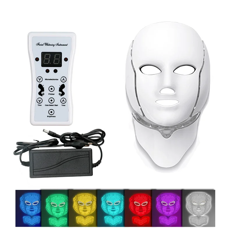 Electric LED Mask 7 Colors Photon Therapy Mask Light Therapy Skin Rejuvenation Anti Acne Wrinkle Removal Beauty Home Use Machin