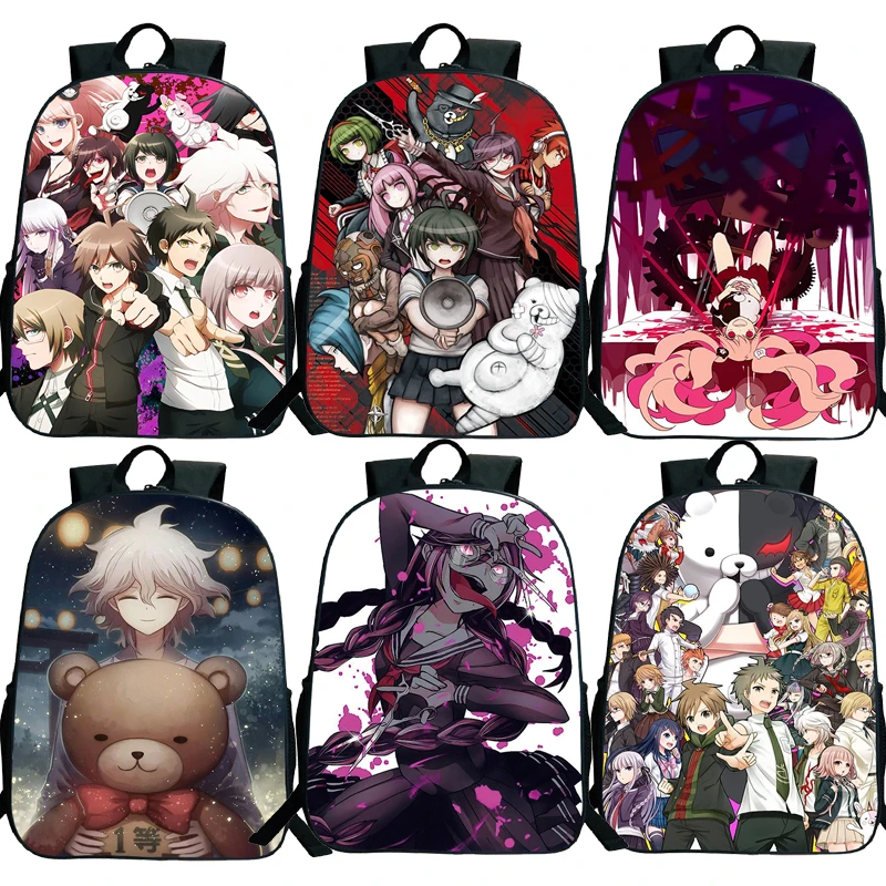 

Danganronpa Backpacks Boys School Bookbag Men Hiking Bags Women Travel Mochila Funny Students School Bags Teens Girls Backpacks