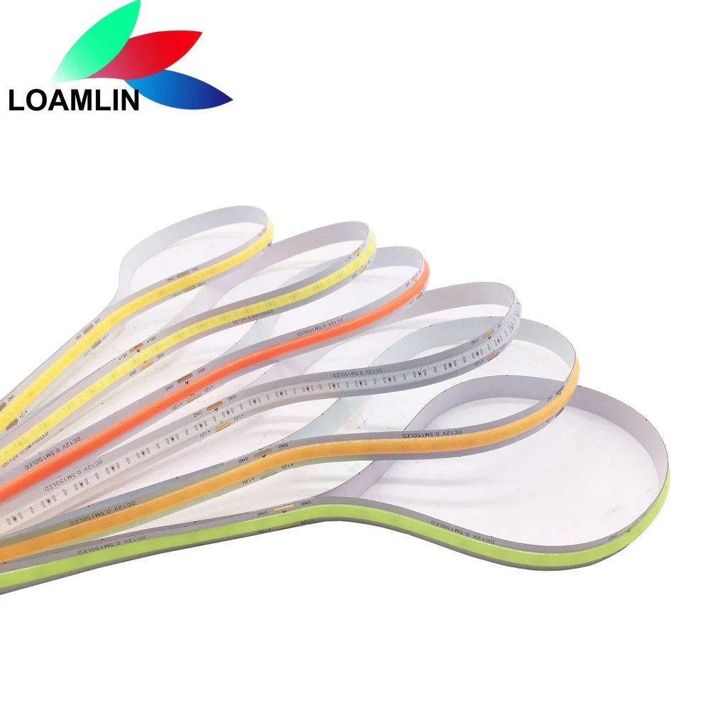 

High Density COB/FOB Led Flexible Strip Light,10/14W/M RA80 White/Nature White/Warm White/Red/Blue/Green IP30 DC12/24V