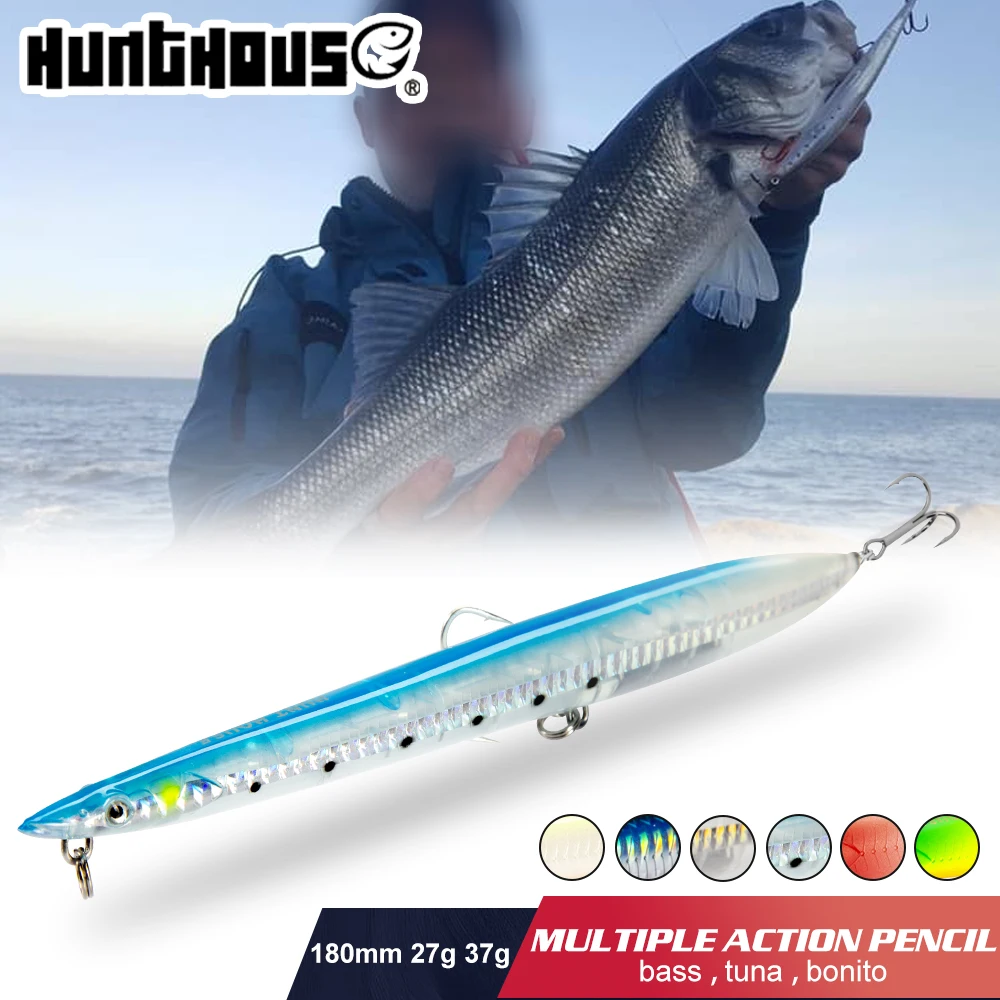 Hunthouse LW502 Leurre Stickbait Pencil Lure Sea Fishing Lure Hard Bait Sinking Floating Baits SANDEEL SURF WALKER Needle Fish